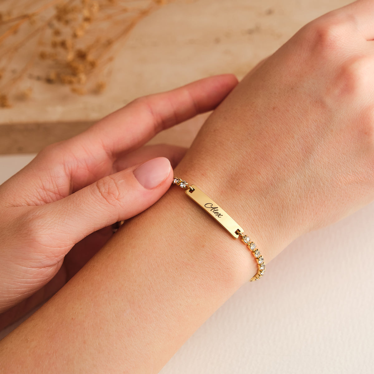 Tennis partnerarmband met gravure