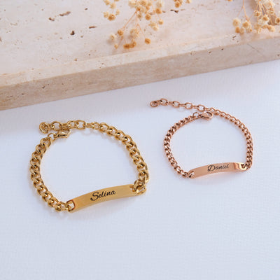 Silber Gold Partnerarmband mit Gravur