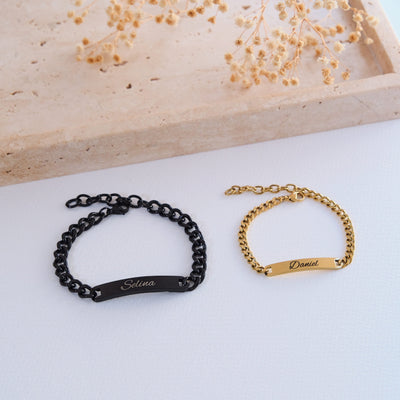Silber Gold Partnerarmband mit Gravur