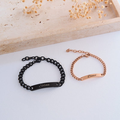 Silber Gold Partnerarmband mit Gravur