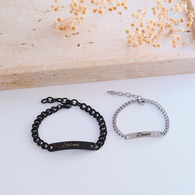 Silber Gold Partnerarmband mit Gravur