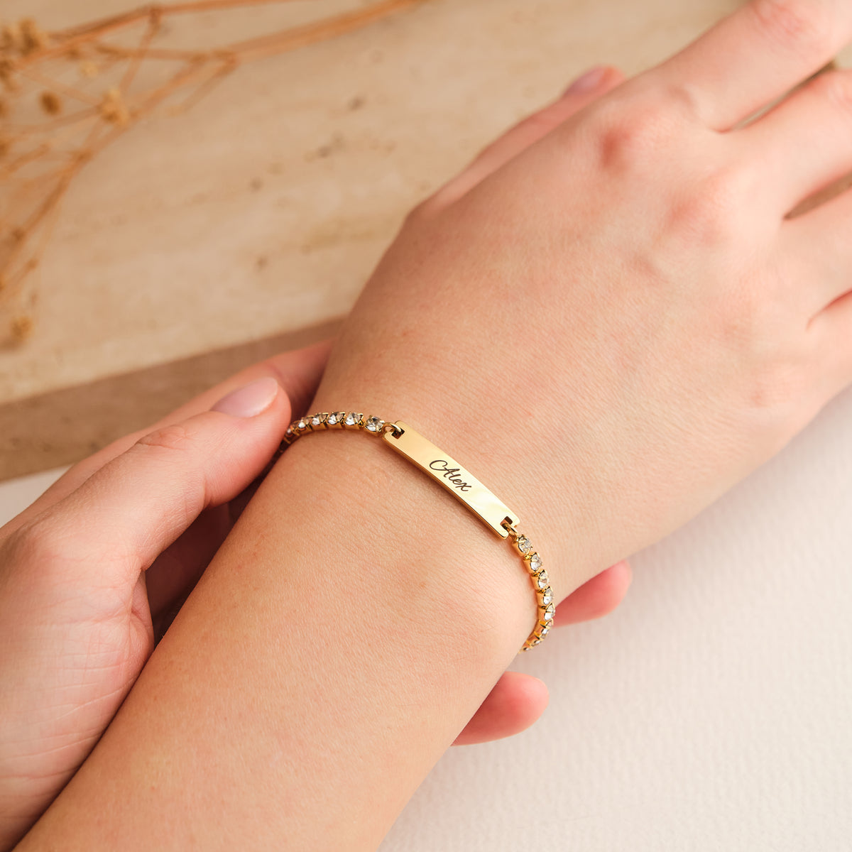 Tennis partnerarmband met gravure