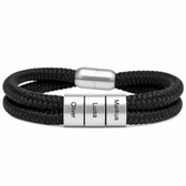 Blau Segeltau Armband mit Ringgravur - OTANTO