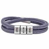 Blau Segeltau Armband mit Ringgravur - OTANTO