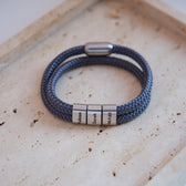 Grau Segeltau Armband mit Ringgravur - OTANTO