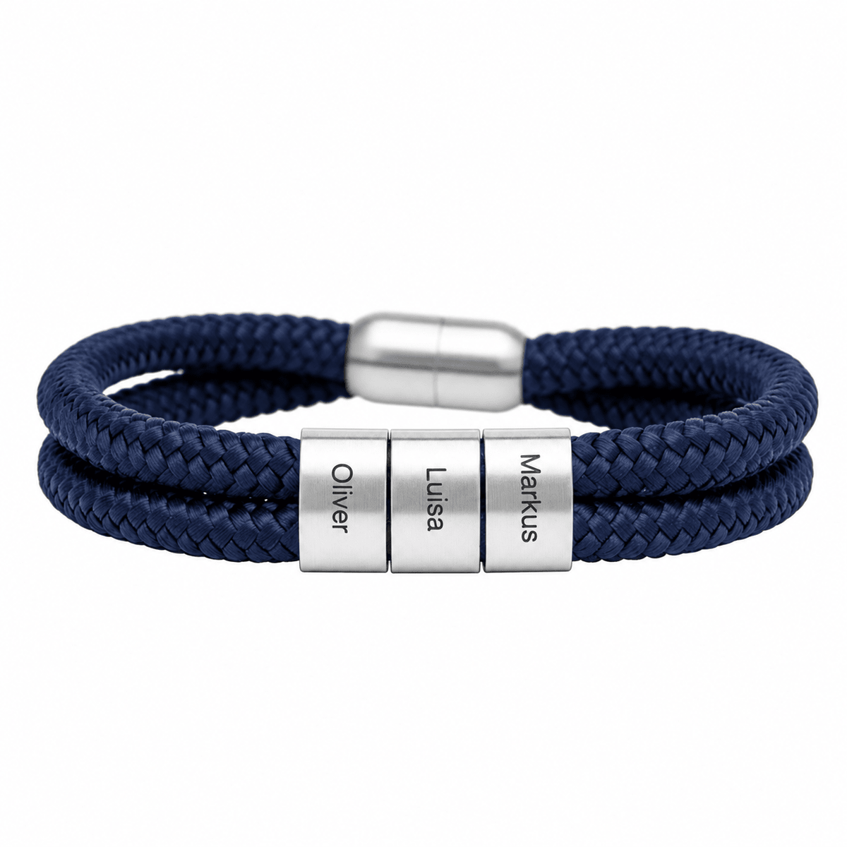 Grau Segeltau Armband mit Ringgravur - OTANTO