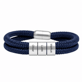 Grau Segeltau Armband mit Ringgravur - OTANTO