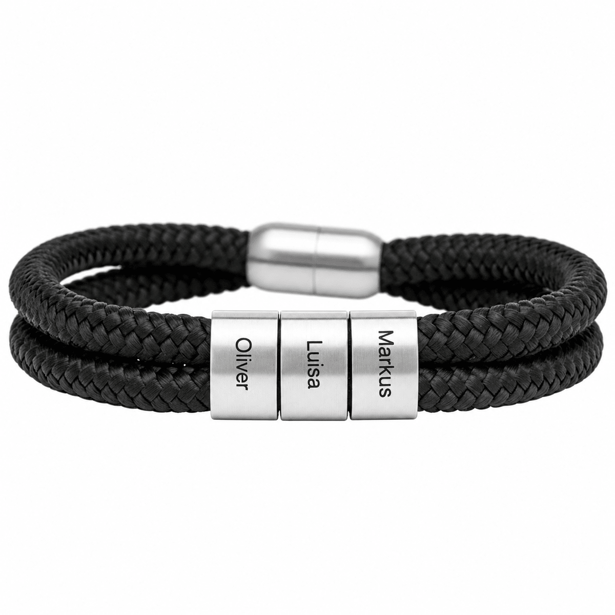 Grau Segeltau Armband mit Ringgravur - OTANTO