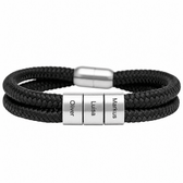 Grau Segeltau Armband mit Ringgravur - OTANTO