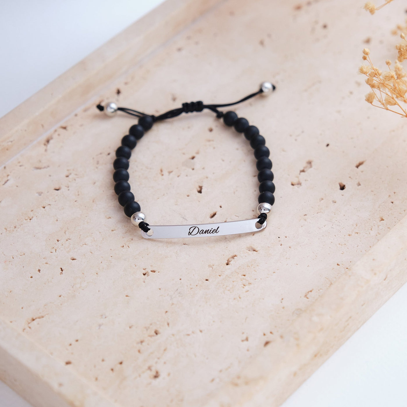 Partnerarmband mit schwarzen Perlen - OTANTO