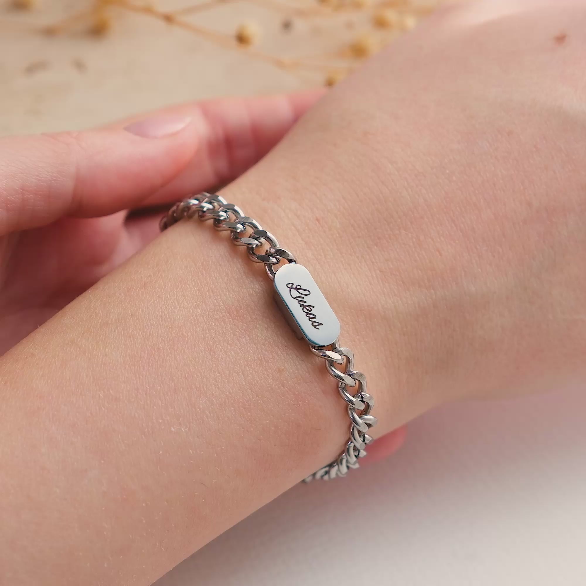 Cubaanse partnerarmband met gravure