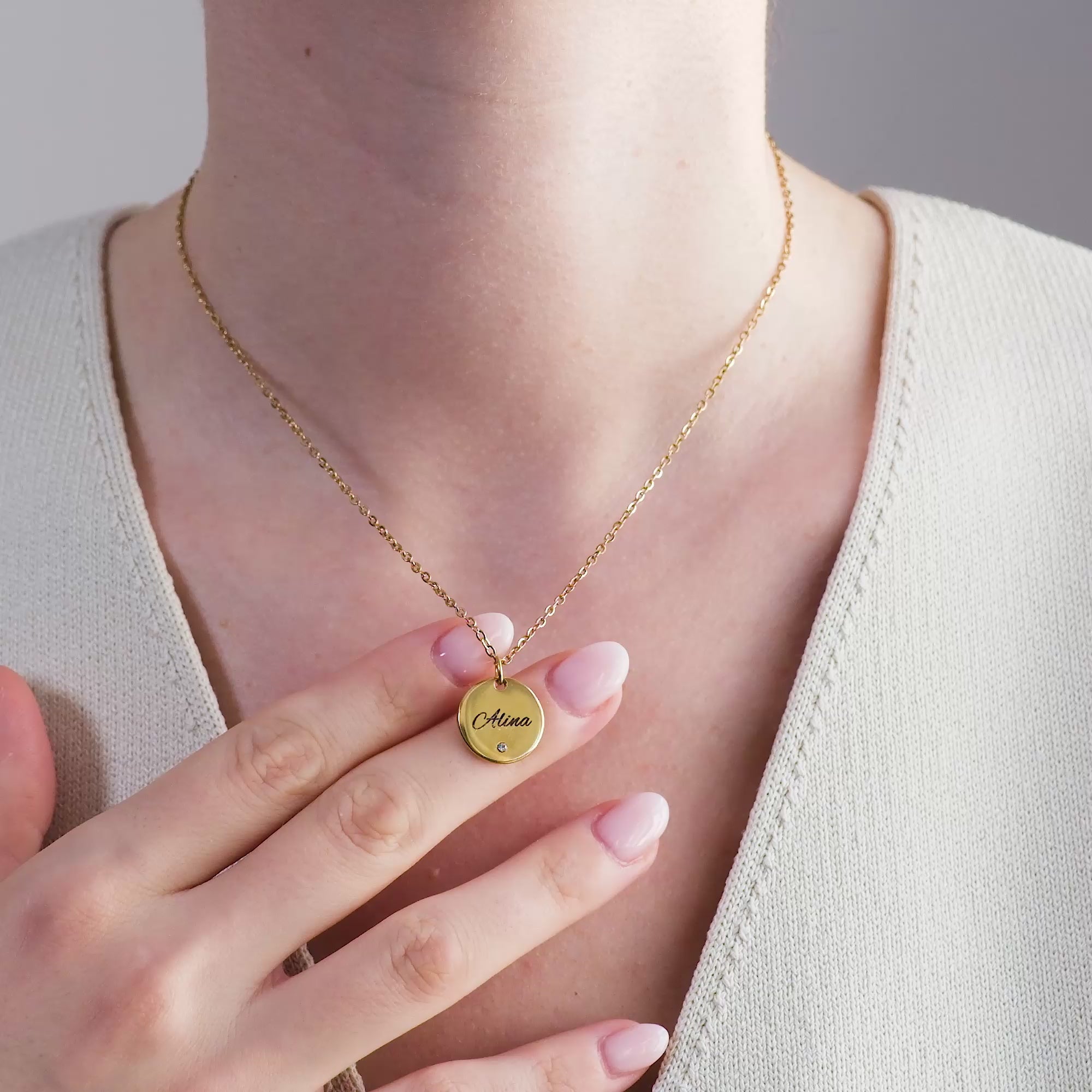 Mini zirkonia plaatjes ketting