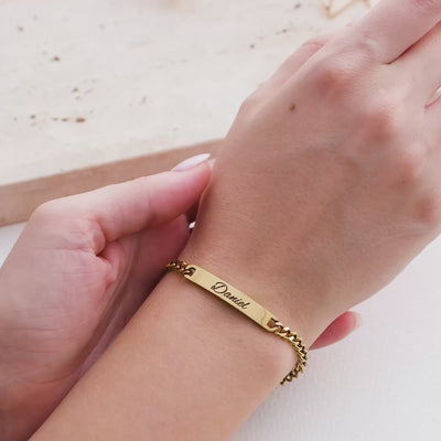 Silber Gold Partnerarmband mit Gravur