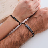 Schwarz Partnerarmband mit Gravur - OTANTO