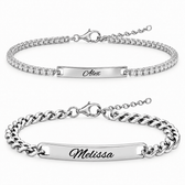 Tennis Partnerarmband mit Gravur - OTANTO