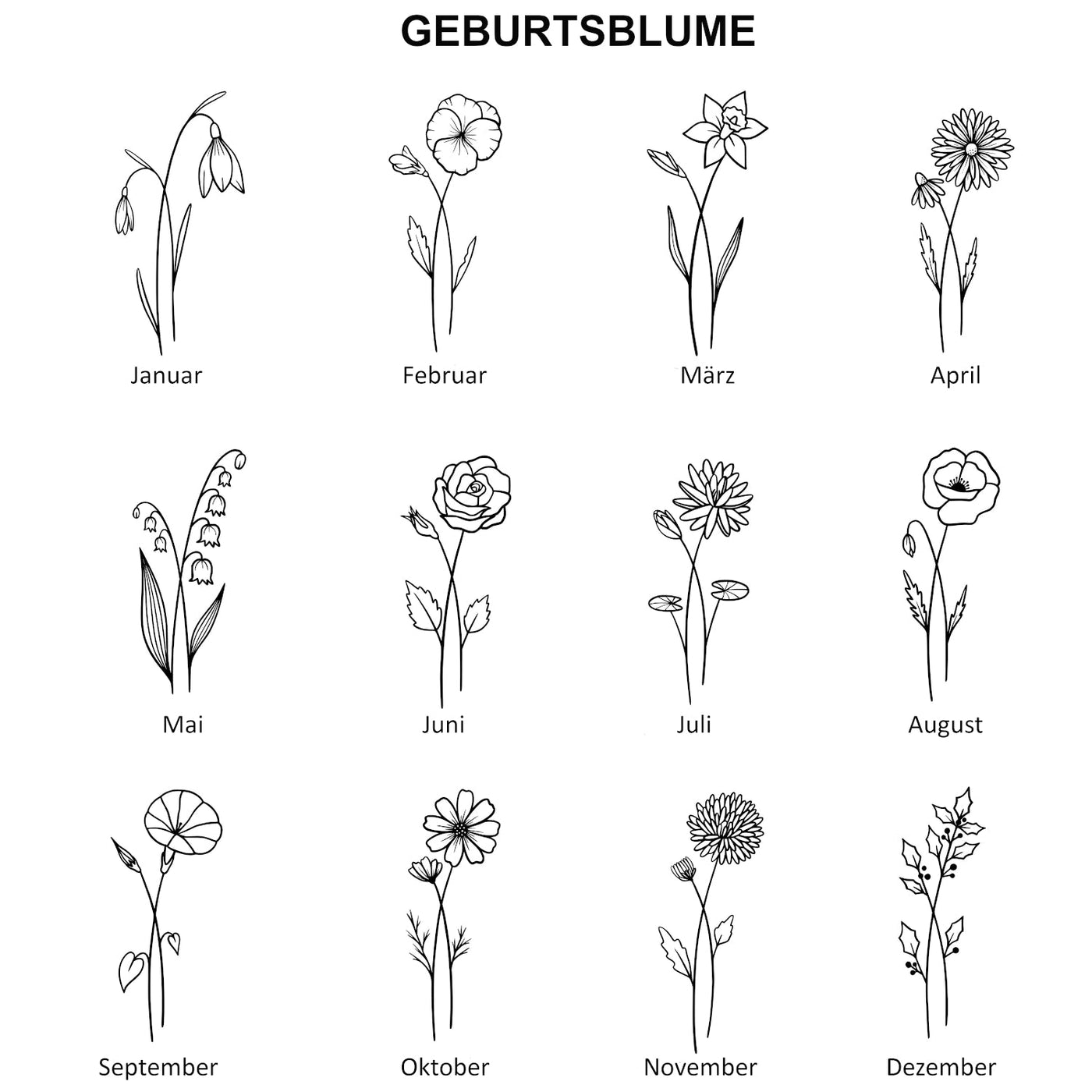 Geburtsstein Plättchen Halskette mit Wunschgravur - OTANTO