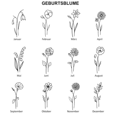 Geburtsstein Plättchen Halskette mit Wunschgravur - OTANTO